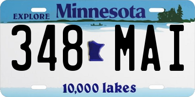 MN license plate 348MAI