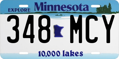 MN license plate 348MCY