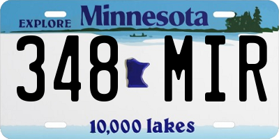 MN license plate 348MIR