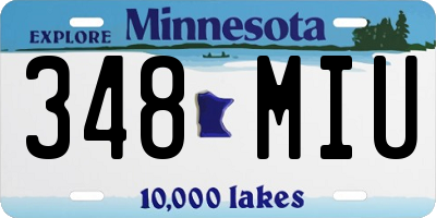 MN license plate 348MIU