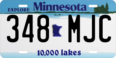 MN license plate 348MJC