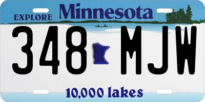 MN license plate 348MJW