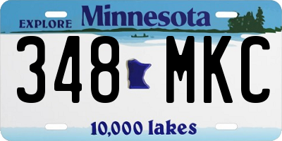 MN license plate 348MKC
