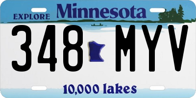 MN license plate 348MYV