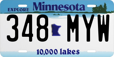 MN license plate 348MYW