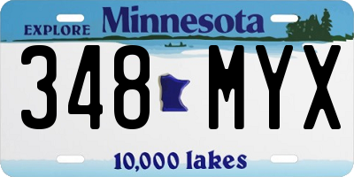 MN license plate 348MYX