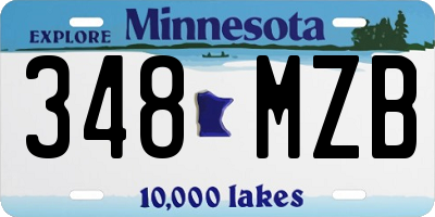 MN license plate 348MZB