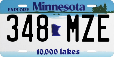 MN license plate 348MZE