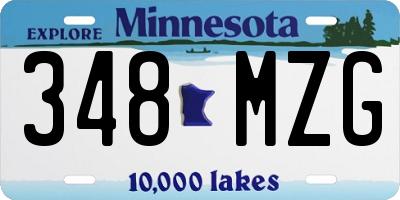 MN license plate 348MZG