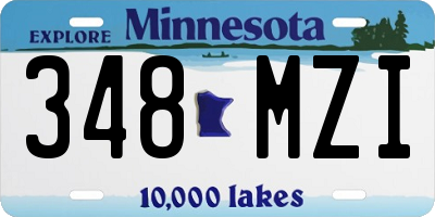 MN license plate 348MZI
