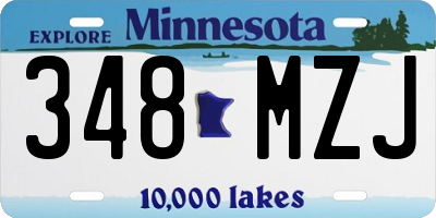 MN license plate 348MZJ