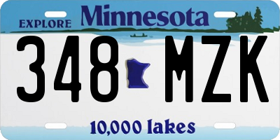 MN license plate 348MZK
