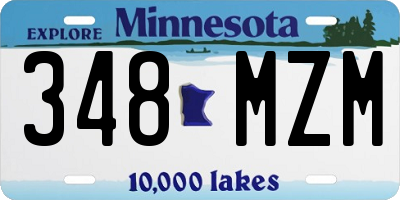 MN license plate 348MZM