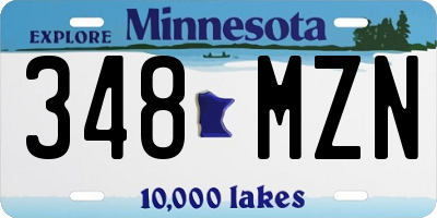 MN license plate 348MZN