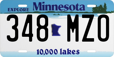 MN license plate 348MZO