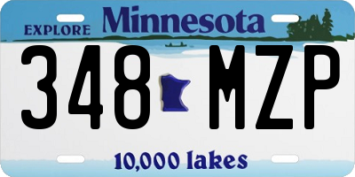 MN license plate 348MZP