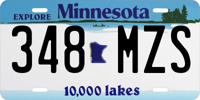 MN license plate 348MZS