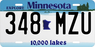 MN license plate 348MZU