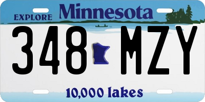 MN license plate 348MZY