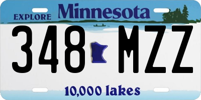 MN license plate 348MZZ