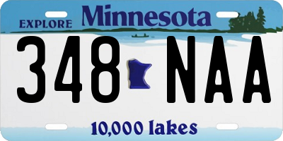 MN license plate 348NAA