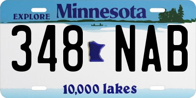 MN license plate 348NAB