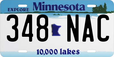 MN license plate 348NAC