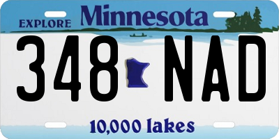 MN license plate 348NAD