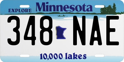 MN license plate 348NAE