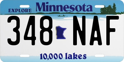 MN license plate 348NAF
