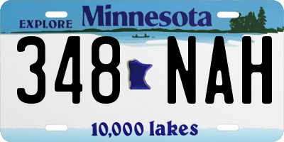 MN license plate 348NAH