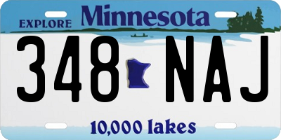 MN license plate 348NAJ