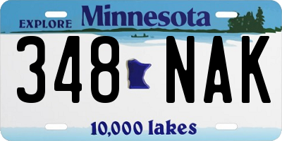 MN license plate 348NAK