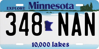 MN license plate 348NAN
