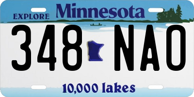 MN license plate 348NAO
