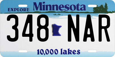 MN license plate 348NAR