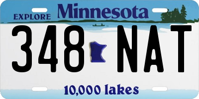 MN license plate 348NAT