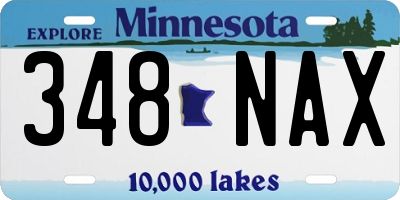 MN license plate 348NAX