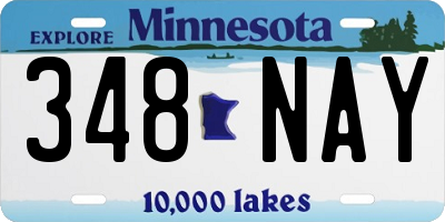 MN license plate 348NAY