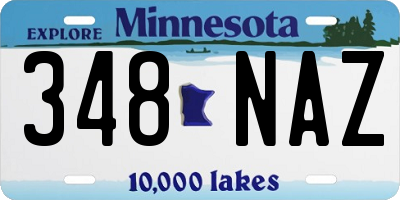MN license plate 348NAZ