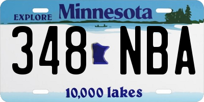 MN license plate 348NBA
