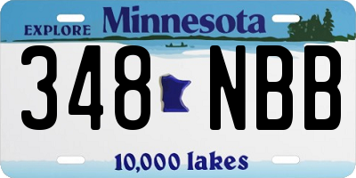 MN license plate 348NBB