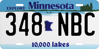 MN license plate 348NBC