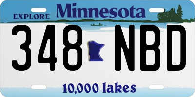 MN license plate 348NBD