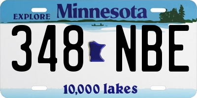 MN license plate 348NBE