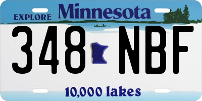 MN license plate 348NBF