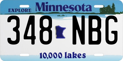 MN license plate 348NBG