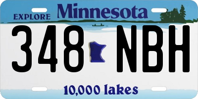 MN license plate 348NBH