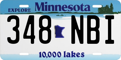 MN license plate 348NBI