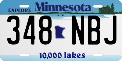 MN license plate 348NBJ